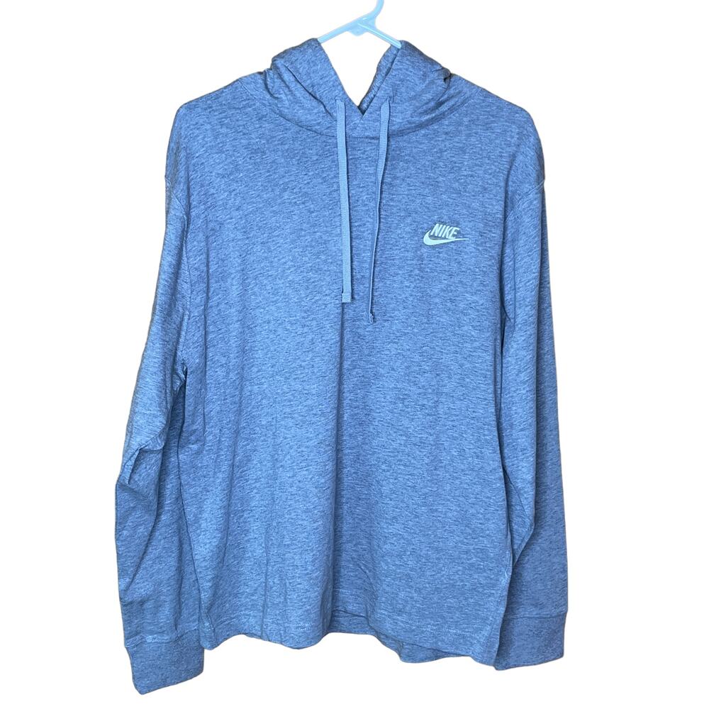 Nike Club Long Sleeve Lightweight Pullover Gray Hoodie New S